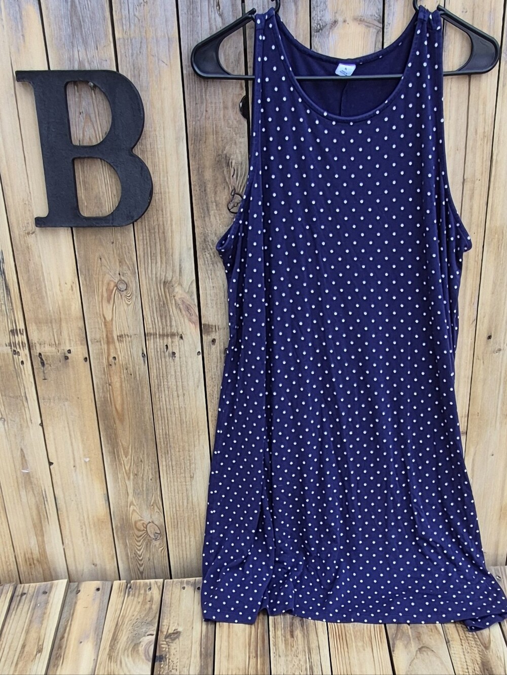 Old NAVY Navy Polka Dot Sleeveless Shift Dress